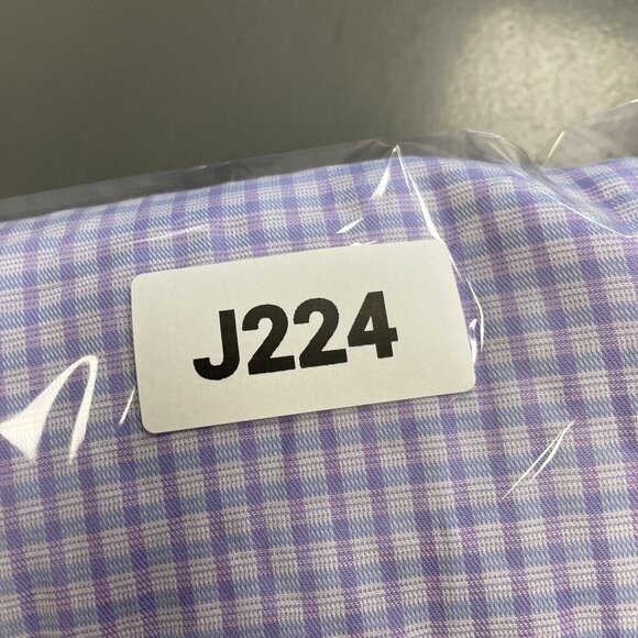 NEW Duchamp Men's 18 XXL Purple Checkered Dress Shirt Cotton Stretch Long Sleeve - Picture 7 of 7
